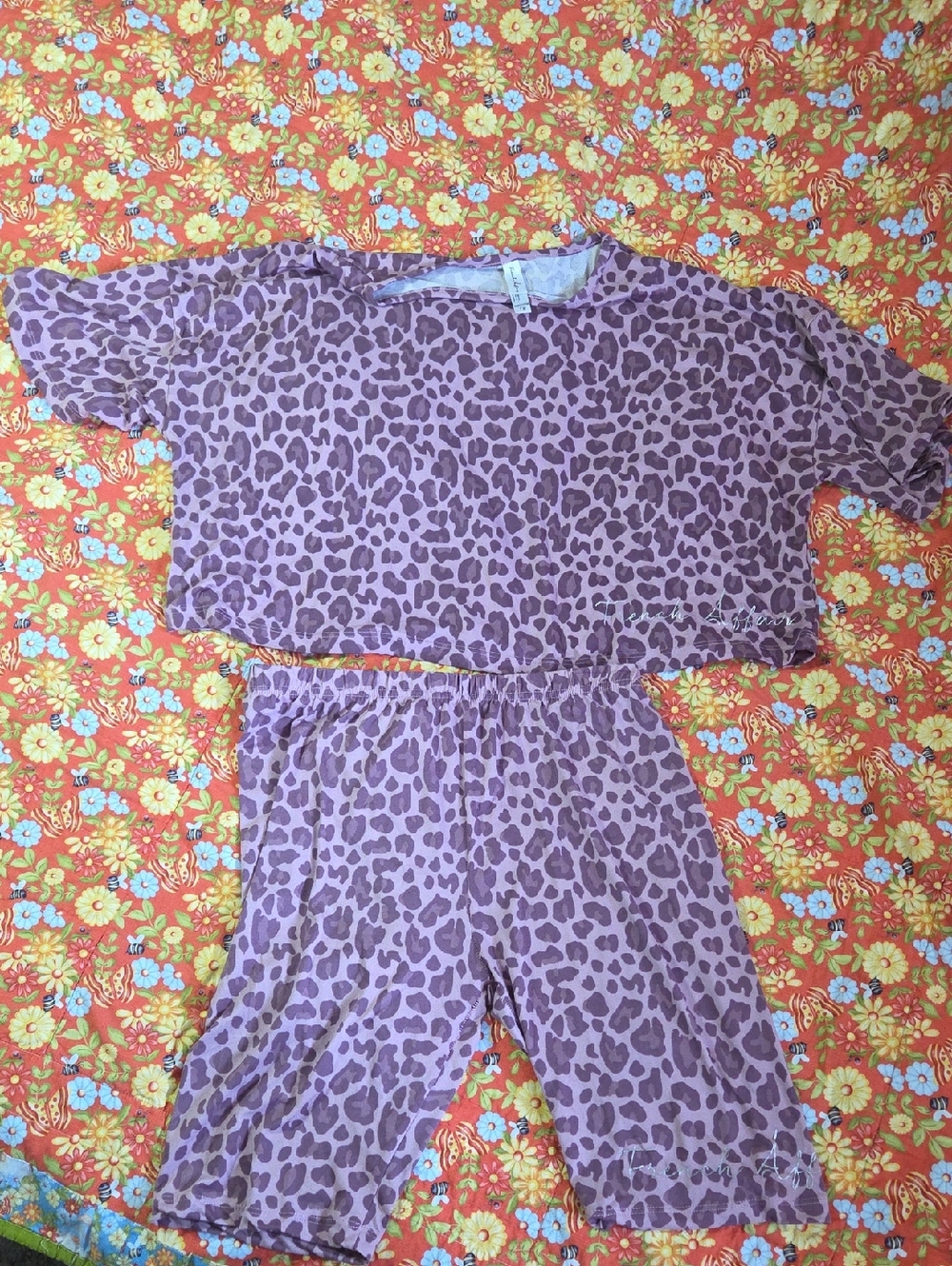 Purple Leopard Short Set